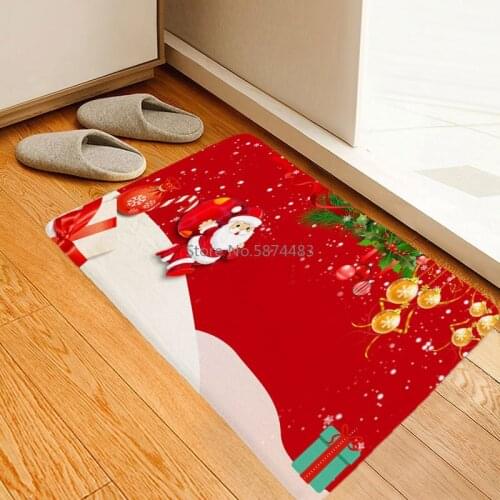 Creative 3D Printing Christmas Mat Hallway Carpets and Rugs for Bedroom Living Room Carpet Kitchen Bathroom Anti-Slip Floor Mats