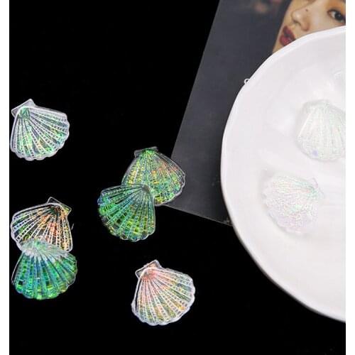 Spring style 40pcs/lot 22*20mm geometry scallop/shell shape flatback resin beads diy jewelry earring/garment pendant accessory