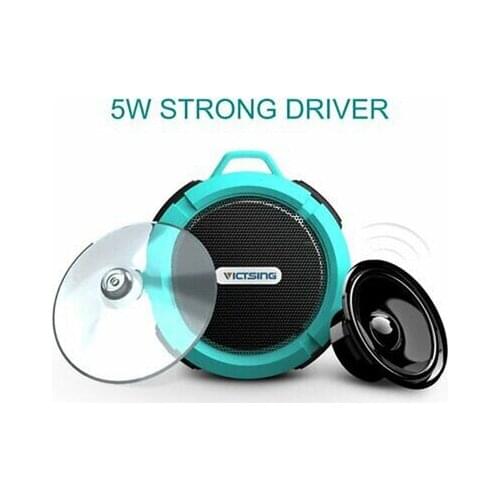 Victsing Wireless Speaker C6 - Suction Cup Speaker Waterproof speaker bathroom wall hanging outdoor hang bluetooth speaker