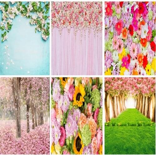 Vinyl Photography Backdrops Prop Flower Wall Wood Floor Wedding Theme Photo Studio Background 1911 CXZM-18