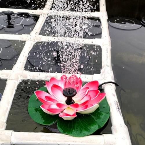 Lotus Flower Solar Power Fountain Water Pump Outdoor Courtyard Landscape Garden Pool Pond Fountain Bird Bath Waterfull Decor