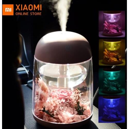Xiaomi Mini Air Humidifier Eternal Rose Colorful Atmosphere Lights Mist Diffuser USB Charging Air Humidor For Office Home
