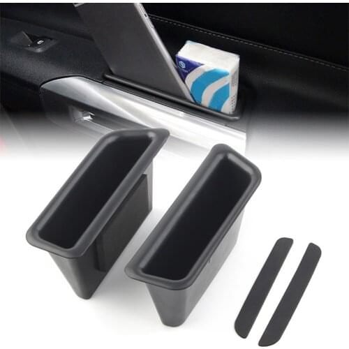 2PCS Car Front Door Storage Box Organizer Container Holder Fit For Ford Mustang 2015-2019 Left Drive