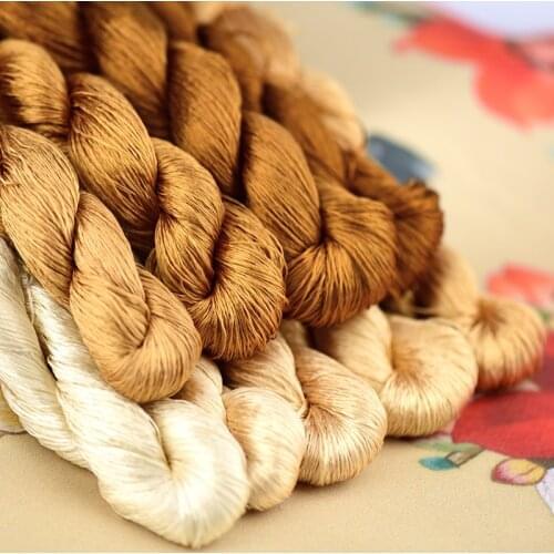 1pcs 100% silk thread hand embroidery embroider cross stitch 400m silk embroidery thread tawny /9 pure colors