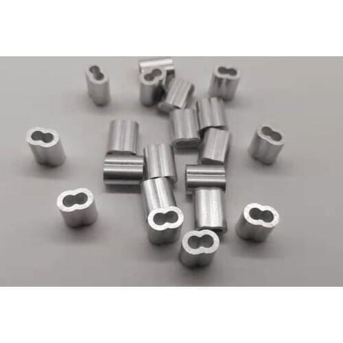 100pc Diameter 1/8" 3mm Oval Double Hole Aluminium Sleeves for wire rope Crimp