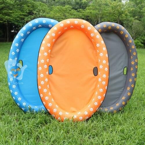 140x90cm Inflatable Dog Pool Floats Doggy Swimming Pool Floaties Pet Swim Air Mattress Bed Durable Oxford Cloth with Printing