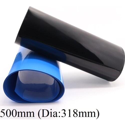 2M 500mm Width 18650 Lithium Battery Film Wrap PVC Heat Shrink Tube Sheath Cover Insulated Cable Sleeve Pack Protection Blue Bla