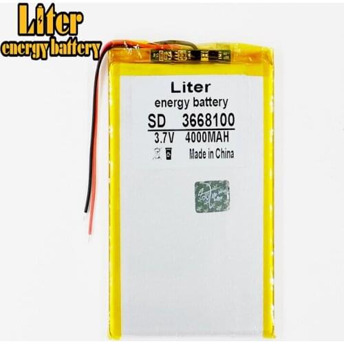 3.7V 4000mAh 3668100 Polymer Lithium Li-Po Rechargeable Battery For DIY Mp3 MP4 MP5 GPS PSP e
