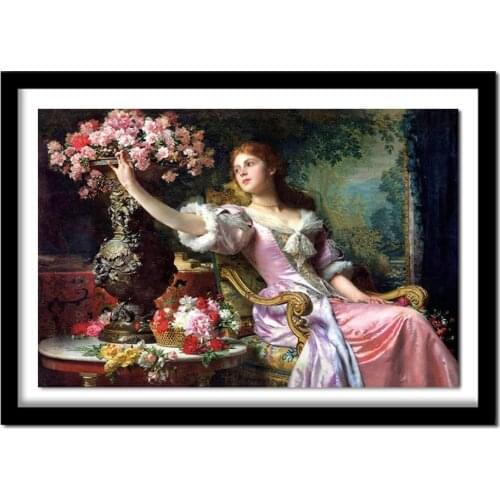3D diamond painting beauty with flowers diamond Full rhinestones drill cross-stitch kits square diamond embroidery GT282