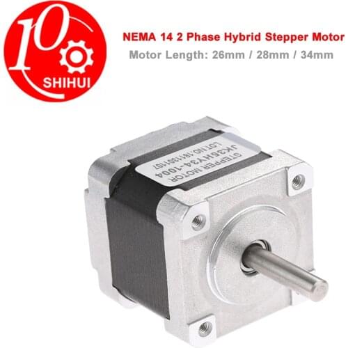 4 Wire NEMA 14 35 Hybrid Stepping Motor Step Angle 1.8° 26mm/28mm/34mm For 3D Printers Robots Textile And Medical Machine