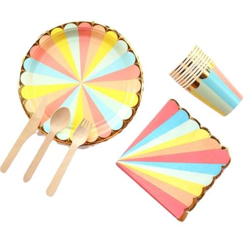 8/16 Set New Party Drinking Water Bottles Paper Cups Tablecloth Set Table Decoration Wedding Birthday Party Supplies