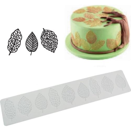 80% Hot Sale Cake Mold Flexible Multifunctional Leaves Lace Design Non-stick Silicone Fondant Mold for Kitchen Baking Accessorie