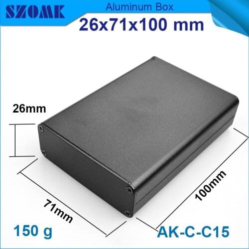 1 piece black szomk aluminium amplifiers enclosure for electronic switch box for pcb broad 26*71*100mm