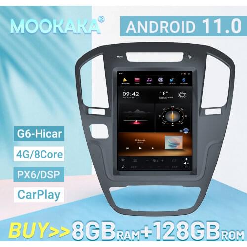 128G Tesla Verticl Screen For Buick Regal 2008-2010 2011 2012 2013 Android 9 Multimedia Player GPS Audio Radio Stereo Head Unit