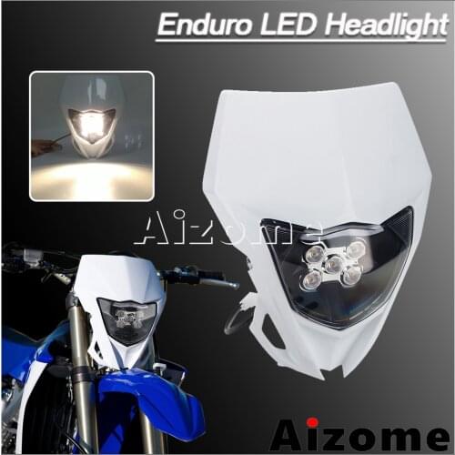 White LED Enduro MX Headlight Supermoto Dual Sport Head Lamp Lighting For Yamaha WR TTR TT-R YZ YZ-FX YZF YZ-F 85 125 250 450