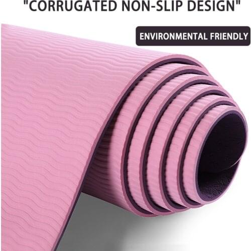 Two Color TPE Yoga Mat for Beginners Ecological for Fitness and Gymnastics TPE Yoga Mat Non-slip Yoga Mat Fitness Environmental