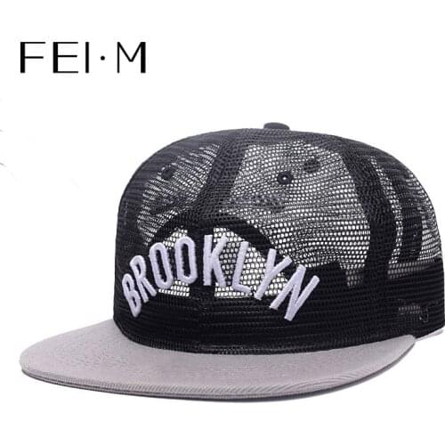 FEI M Fashion Brooklyn Adjustable Snapback Cap Summer Ventilation Baseball Cap Mesh Outdoor Adult Casual Sun Basketball Hat