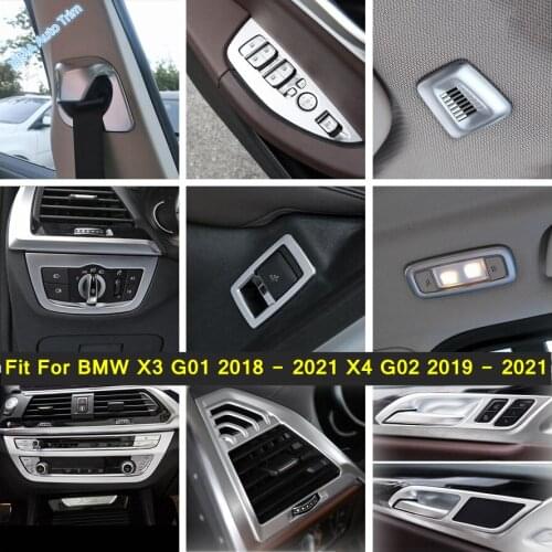 Engine Start Stop Button / Transmission Shift Gear Cover Trim ABS For BMW X3 G01 2018 - 2021 X4 G02 2019 - 2021 Matte Accessory