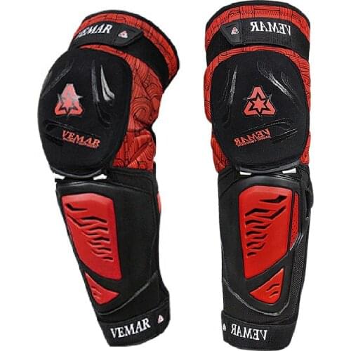 Red Motorcycle Knee Pads Aramid Motorbike Moto Motocross Equipment Motos Gurads Body Armor Gears Knee Pads Four Seasons For Man