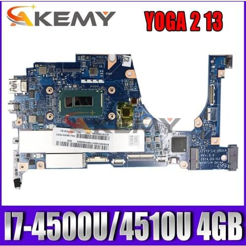 ZIVY0 LA-A921P FOR Lenovo YOGA 2 13 Laptop Motherboard FRU:90005926 With SR16Z SR1EB I7-4500U/4510U 4GB RAM 100% fully Tested