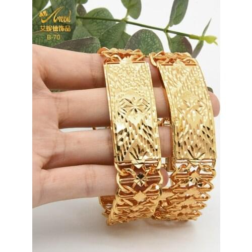Fashion Width Bangle Bracelets For Women Men Gold Color & Copper Ethiopian Jewelry African Bangles Arab Eritrea Wedding Gifts