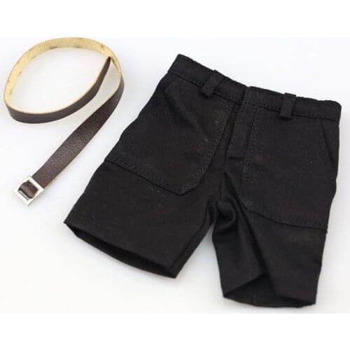 1/6 Scale Boy Male Denim Shorts Closing Men Fashion Jeans Clothes Five Pants With Belt for 12'' Action Figure Body Doll Toy