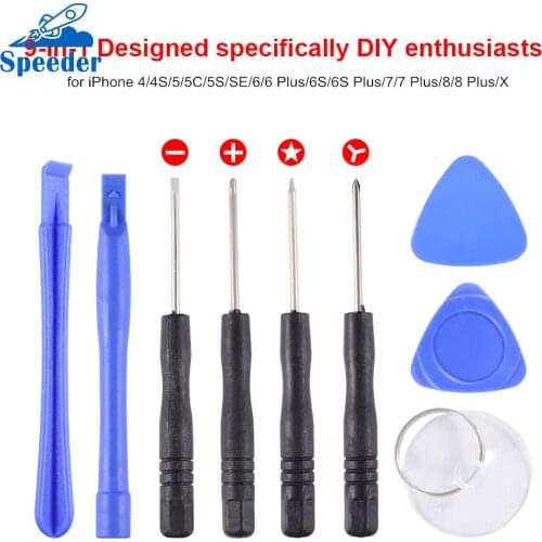 9 in 1 Cell Phones Opening Pry Repair Tool Kit Screwdrivers Tools Set Kit For iPhone 4 5 6 6s 7 8 plus for iphone X