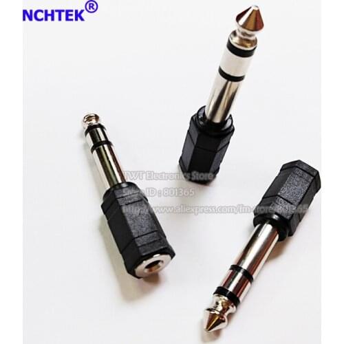 NCHTEK 3.5mm 1/8" Female To 6.3mm Male Jack Stereo Headphone Adapter Male plug 3.5mm To 6.3mm Adapter/Free shipping/50Qty