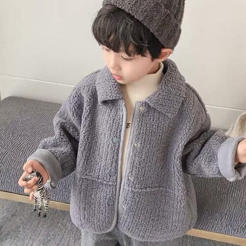 Boys' coat new Korean version lovely baby spring and autumn foreign style coat childrens cashmere