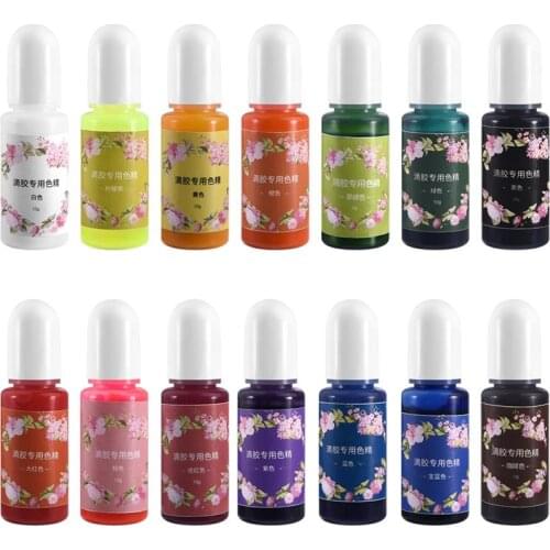14 Colors 10ml Epoxy Resin Liquid Pigment DIY Manual Soap Colorant Tool Kit Handmade Bath Bomb Dyes For Soap Making Coloring