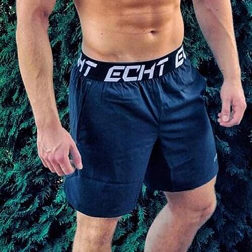 Mens shorts summer quick-drying skin-friendly polyester elastic band pocket design shorts summer exercise running sports shorts