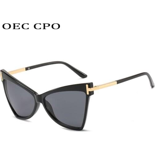 OEC CPO New Cat eye Sunglasses Women Brand Designer Fashion Plastic UV400 Driving Eyewear Women Sun Glasses Unisex Gafas Q610