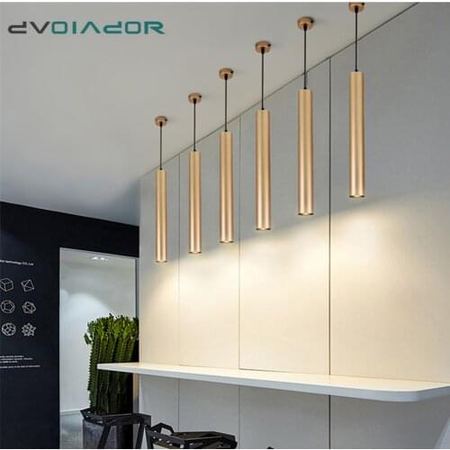 Modern led Pendant Lamp Long Tube hanging lamp Kitchen Island Dining Room lamp Shop Bar Decoration Cylinder Pipe Pendant Light