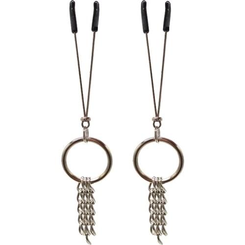 SteelNipple Clamps Metal Chain Papilla Nipple Stimulator Stainless Erotic Toys Sex Toys for Couple Adult Games