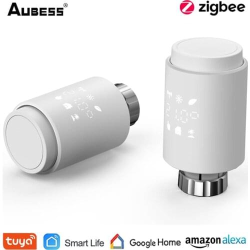 1/2/3/4/5Pcs Tuya ZigBee Smart Radiator Actuator Programmable Thermostatic Temperature Controller Works With Alexa Google Home