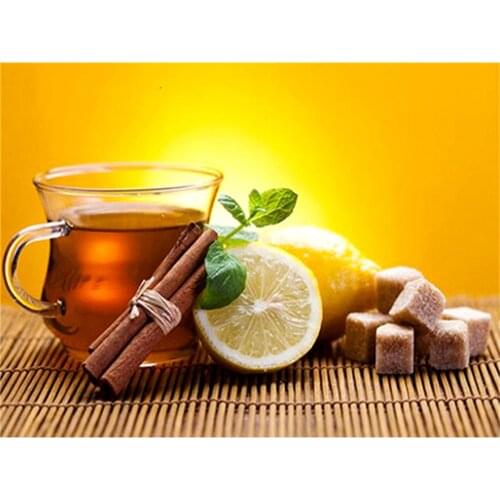 Lemon Fruits Printed Fabric 11CT Cross Stitch Full Kit DIY Embroidery DMC Threads Sewing Handiwork Painting Craft Decor