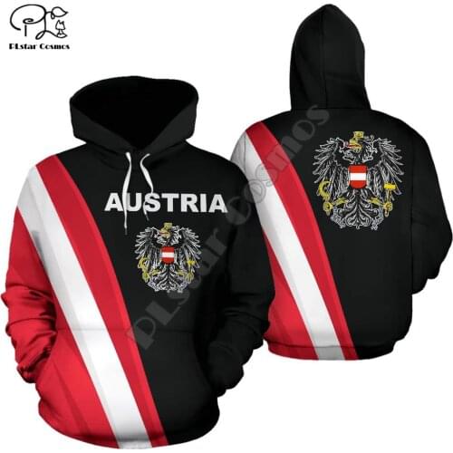 Men austria flag 3d print hoodie long sleeve Sweatshirts jacket women unisex pullover tracksuit with hood hoody autumn outwear