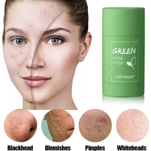 Green Tea Solid Clay Mask Stick Moist Remove Blackheads Oil Control Anti-Acne Deep Cleansing Smear Hydrating Mud FACE Mask TSLM1