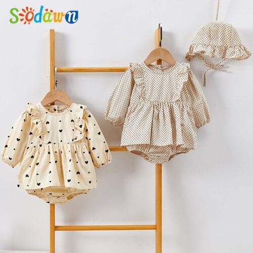 Sodawn Spring Autumn Romper Jumpsuit Baby Clothes Girl Sets Clothing Sets Infant Newborn Clothes Bodysuits