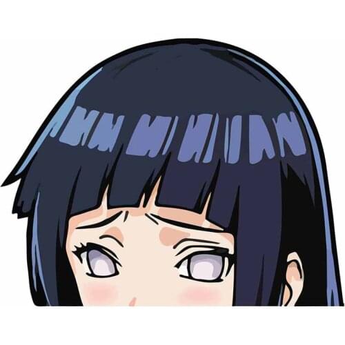 For Hinata Hyuga Peek Anime Big Head Vinyl Car Sticker JDM Window Trunk Decal Car Accessories 13cm X 10.3cm