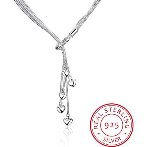 Newest Luxury 925 Sterling Silver Necklace Chain Long Tassel Pendant Five Star Maxi Necklace For Women Fine Jewelry Gift