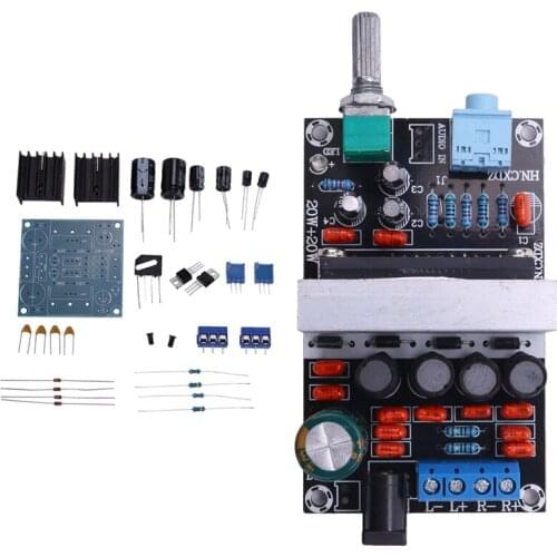 1 Set LM317 Positive and Negative Dual Power Adjustable Power Supply Board & 1 Pcs 20Wx2 TA2020 Digital Amplifier Board