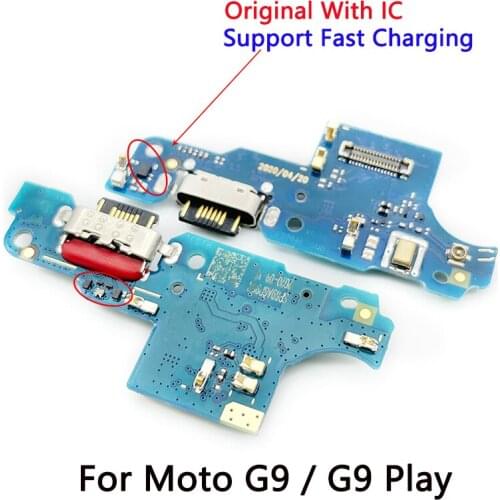 100% Original New USB Charging Connector Port Flex Cable For Moto G9 / G9 Play Charging Connector Board With Microphone