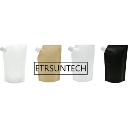 100pcs Kraft Paper Doypack Bag Coffee Nut Milky Tea Powder Packaging Bag Plastic Nozzle Spout Bag