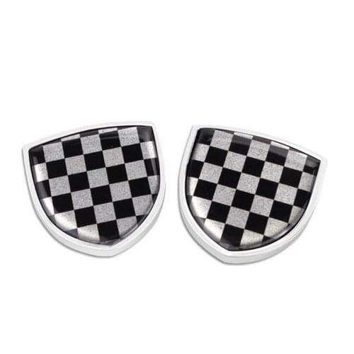 2Pcs 3D Black and White Case Auto Trunk Tailgate Emblem Badge Decals Sticker Car Accessories