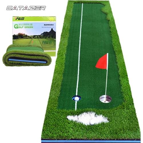 3m Portable Indoor Outdoor Golf Putting Green Trainer Putter Swing Fairway Lawn Golf Training Aids Club Holder Office Home Mat