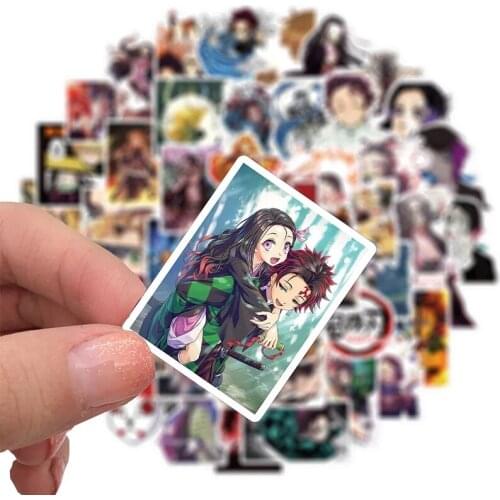 50Pcs Anime Demon Slayer Kimetsu No Yaiba Mugen Ressha Hen Stickers PVC Decals Skateboard Sticker For Laptop Motorcycle Luggage