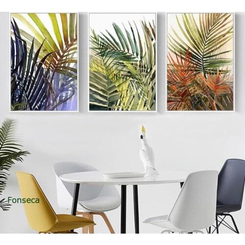 Abstract Natural Palm Leaves Canvas Painting Landscape Poster And Print Wall Art Pictures for Living Room Home Decorations