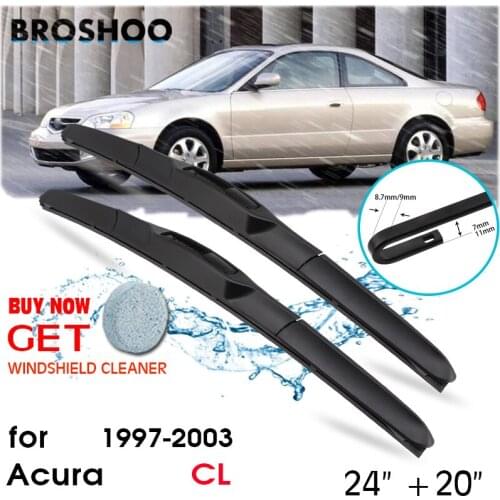Car Wiper Blade Front Window Windscreen Windshield Wipers Blades Fit U Hook Arm Auto Accessories For Acura CL 24"+20" 1997-2003