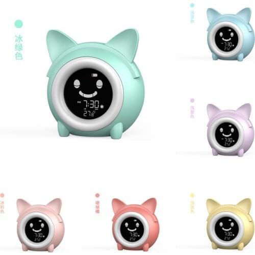 Kids Child Alarm Clock Sleep Training Clock Colorful Night Light Digital Wake Up Clock With Temperature NAP Timer For Bedroom